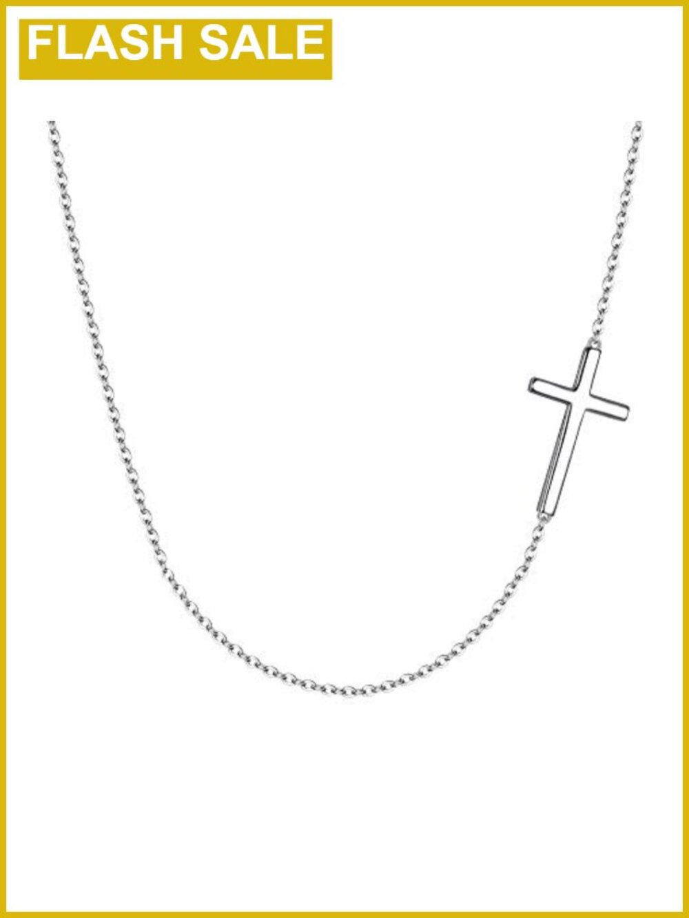 925 Sterling Silver Sideways Cross Choker Necklace Dainty Minimalist Layering